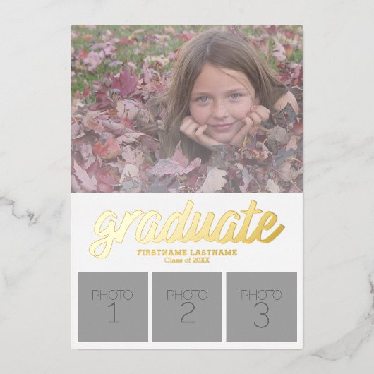 5 Foto koninklijke gradustrie Uitnodiging (Voorkant)