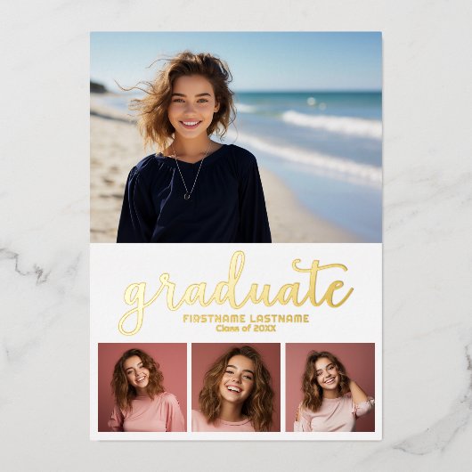 5 Foto koninklijke gradustrie Uitnodiging (Voorkant)