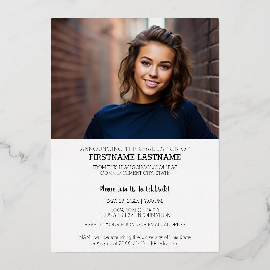 5 Foto koninklijke gradustrie Uitnodiging (Achterkant)