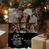 5 foto minimalistische eerste kerst samen feestdagenkaart