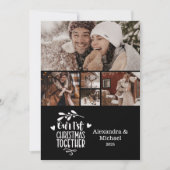 5 foto minimalistische eerste kerst samen feestdagenkaart (Voorkant)