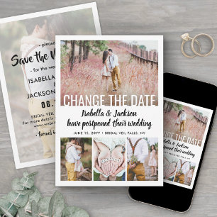 5 Foto Modern Minimal Weddenschap Postpone Wijzi Save The Date