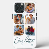 5 Foto Modern Trendy Simple Persoonlijke Naam Case-Mate iPhone Case (Achterkant)