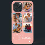 5 Foto Modern Trendy Simple Persoonlijke Naam Case-Mate iPhone Case<br><div class="desc">5 Foto Modern Trendy Simple Heart Persoonlijke iPhone Phone-tassen bevatten vijf van uw favoriete foto's met uw persoonlijke naam in een elegant, wit calligrafiekscript dat is geaccentueerd met een liefdeshart. Personaliseer door de tekst in het verstrekte tekstvakje uit te geven. Perfect voor verjaardag, Kerstmis, Moederdag, baby showers, vrijgezellenfeesten, moeder, zus,...</div>