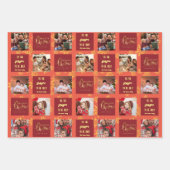 5 Foto Red Blue Black Merry Kerstmis. Inpakpapier Vel (Voorkant)