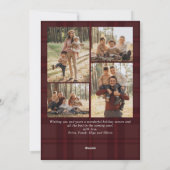 5 Foto Retro Kerstmis Plaid Groet Feestdagenkaart (Achterkant)