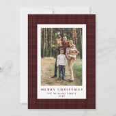 5 Foto Retro Kerstmis Plaid Groet Feestdagenkaart (Voorkant)