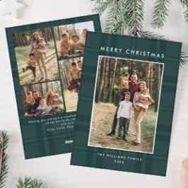 5 Foto Retro Kerstmis Plaid Groet Feestdagenkaart