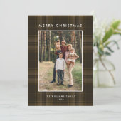 5 Foto Retro Kerstmis Plaid Groet Feestdagenkaart (Staand voorkant)