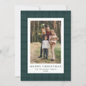 5 Foto Retro Kerstmis Plaid Groet Feestdagenkaart (Voorkant)