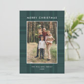 5 Foto Retro Kerstmis Plaid Groet Feestdagenkaart (Staand voorkant)