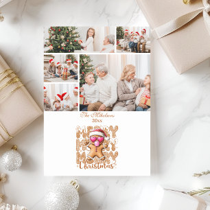 5 Foto Schattige Gingerbread Vrolijk Kerstfeest Feestdagenkaart