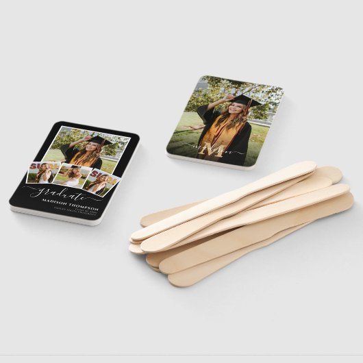 5 Foto Simple Afstuderen Black White Handwaaier (Niet-gemonteerd)