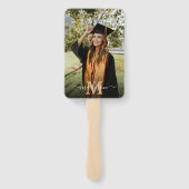 5 Foto Simple Afstuderen Navy Blue en Gold Handwaaier (Achterkant)