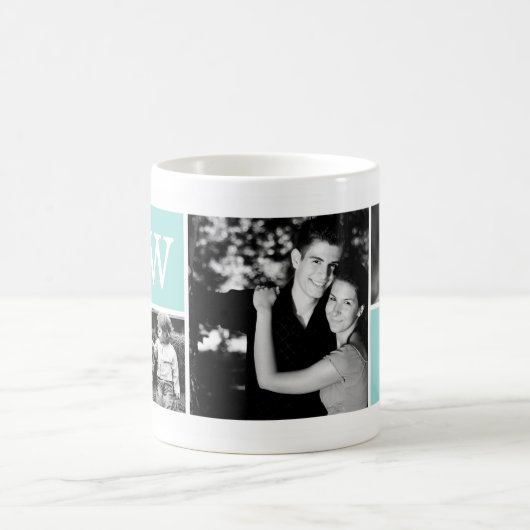 5-foto sjabloon gepersonaliseerd monogram koffiemok (Center)