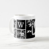 5-foto sjabloon gepersonaliseerd monogram koffiemok (Voorkant links)