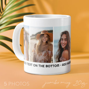 5 foto sjabloon modern minimalistische tekst onder grote koffiekop