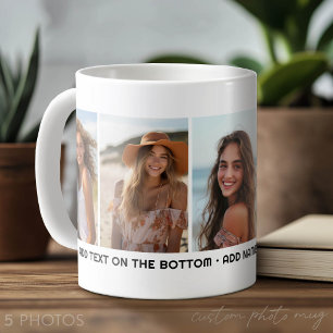 5 foto sjabloon modern minimalistische tekst onder koffiemok