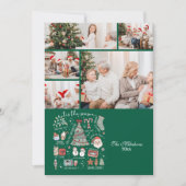 5 foto tis het seizoen retro groene kerst feestdagenkaart (Voorkant)