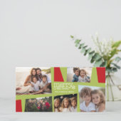 5 Foto Vakantie Collage Retro Vreugde en Vrede - L Feestdagenkaart (Staand voorkant)