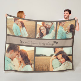 5 Foto Verloving Weddenschap Love Quote Forever Fleece Deken