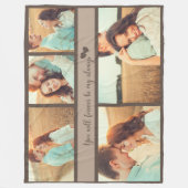 5 Foto Verloving Weddenschap Love Quote Forever Fleece Deken (Voorkant)