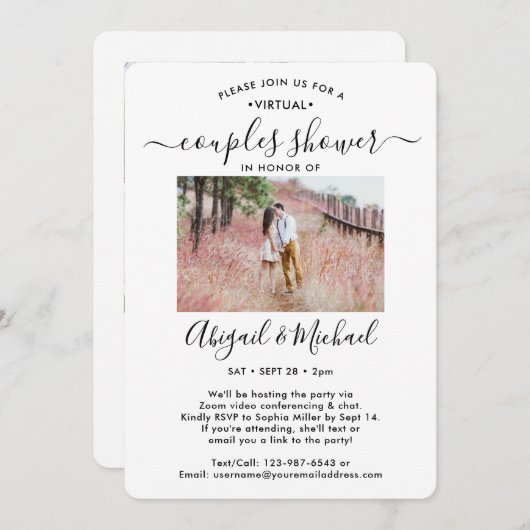 5 Foto Virtual Couples Vrijgezellenfeest per post Kaart (Voorkant / Achterkant)