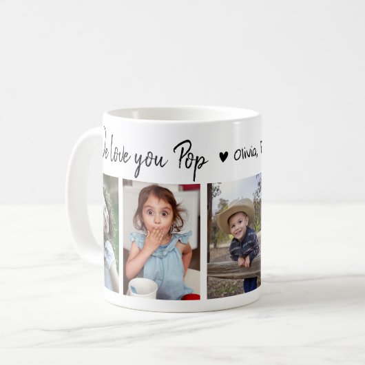 5 Foto We Love You Pop Happy Vaderdag 2023 Koffiemok (Voorkant links)