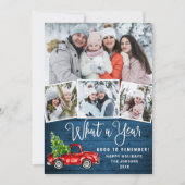 5 Foto What a Year 2021 Kerstred Boerderij Truck Feestdagenkaart (Voorkant)