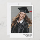 5 Foto Zwart & Wit Afstudeer Uitnodiging (Voorkant)