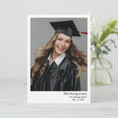 5 Foto Zwart & Wit Afstudeer Uitnodiging (Staand voorkant)