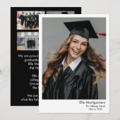 5 Foto zwart-wit afstudeeruitnodiging Kaart (Voorkant / Achterkant)