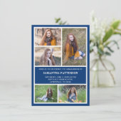 5 Fotocollage Blauw & Wit Afstuderen Kaart (Staand voorkant)