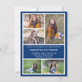5 Fotocollage Blauw & Wit Afstuderen Kaart (Voorkant)