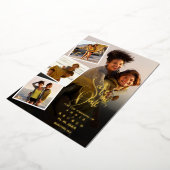5 Fotocollage Bruiloft Goud Script Save The Date Folie Uitnodiging (Gedraaid)