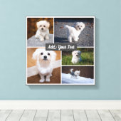 5 Fotocollage Custom Named Grey Canvas Print. (Insitu (Houten vloer))