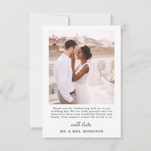 5 Fotocollage Elegant Script Wedding Bedankkaart (Achterkant)