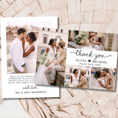 5 Fotocollage Elegant Script Wedding Bedankkaart