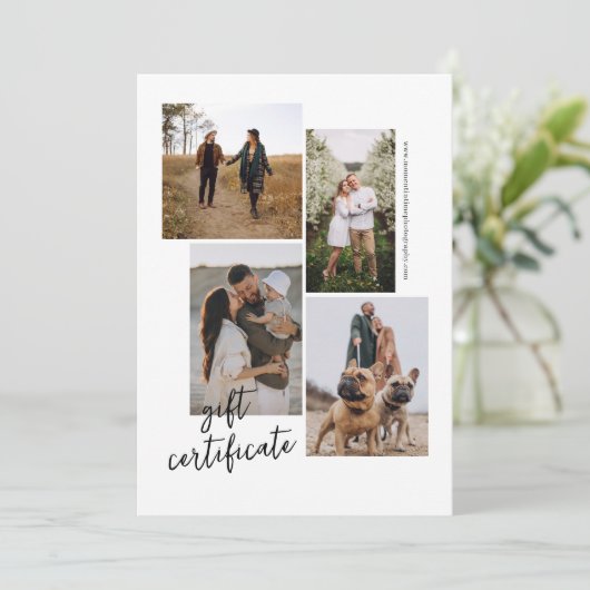 5 Fotocollage Fotografie Cadeaubon (Staand voorkant)