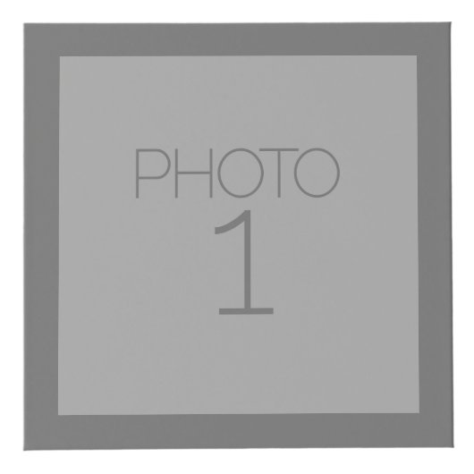 5 Fotocollage met Solid Charcoal Grey Border Kubus (Voorkant)