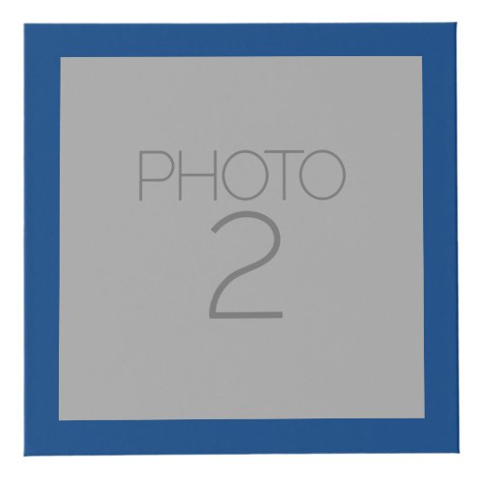 5 Fotocollage met Solid Royal Blue Border Kubus (Rechts)