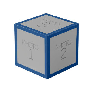 5 Fotocollage met Solid Royal Blue Border Kubus