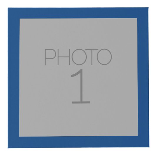 5 Fotocollage met Solid Royal Blue Border Kubus (Voorkant)