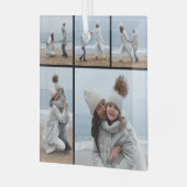 5 Fotocollage Onze eerste kerst bruiloft paar Glas Ornament (Voorkant links)