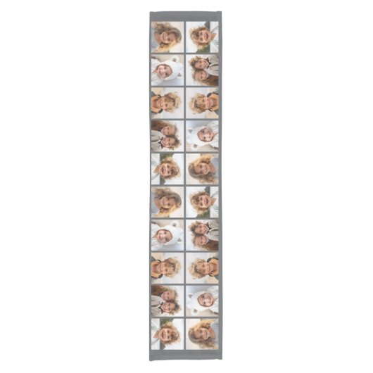 5 Fotocollage - Pics met uitzicht op beide kanten  Korte Tafelloper (Voorkant)