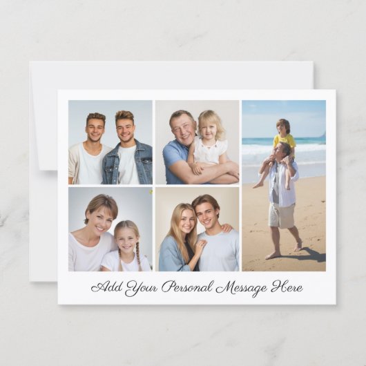 5 Fotocollage Voeg uw eigen Greet Flat toe Kaart (Voorkant)