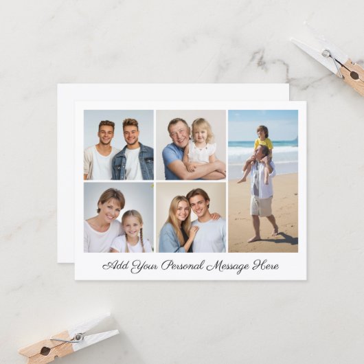 5 Fotocollage Voeg uw eigen Greet Flat toe Kaart (Voorkant / Achterkant in situ)