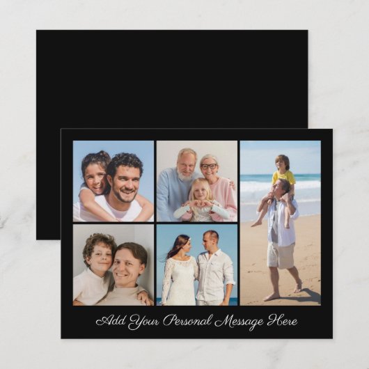 5 Fotocollage Voeg uw eigen Wenskaart toe (Voorkant / Achterkant)