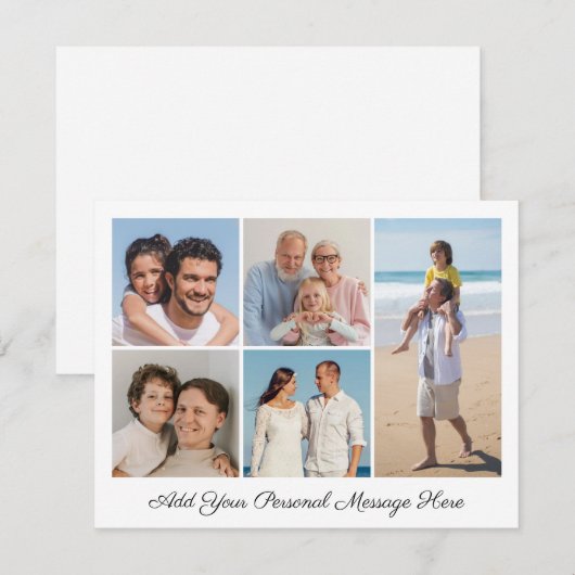 5 Fotocollage Voeg uw eigen Wenskaart toe (Voorkant / Achterkant)