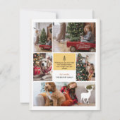 5 Fotocollage Vrolijke Kerstmis Script Groet Feestdagenkaart (Voorkant)